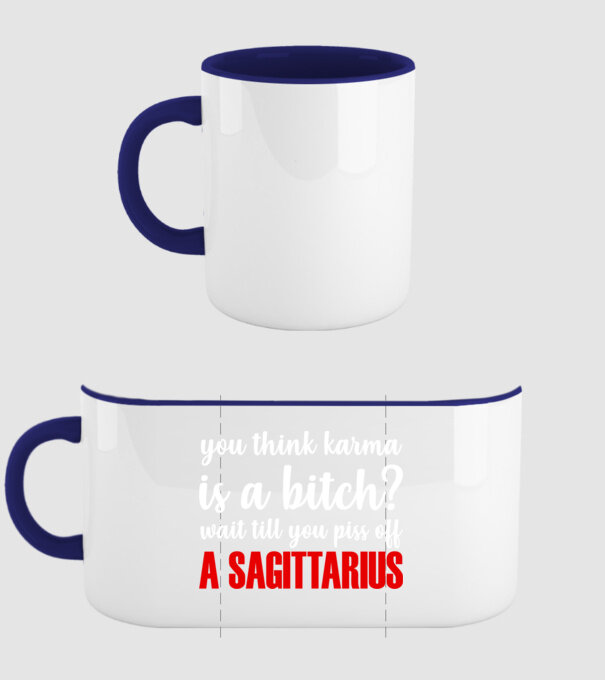 Piss of a SAGITTARIUS model albastru închis pe tricou