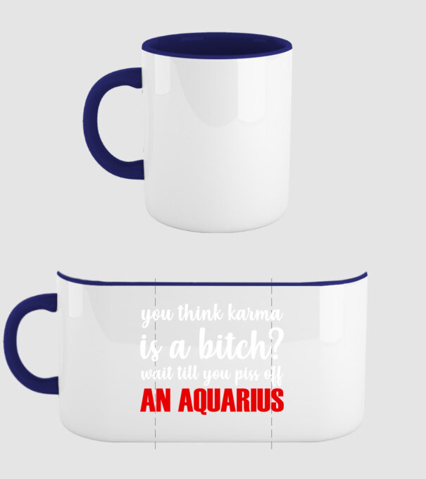 Piss of an AQUARIUS model albastru închis pe tricou