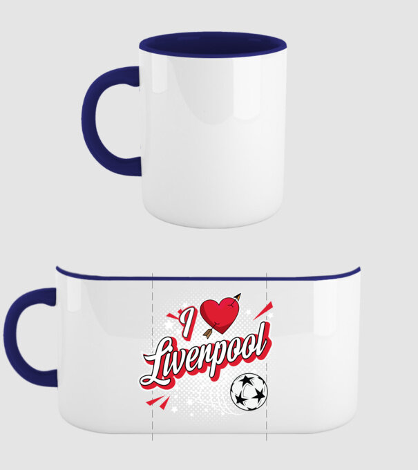 Popart Liverpool model albastru închis pe tricou