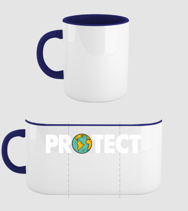 Protect earth model albastru închis pe tricou