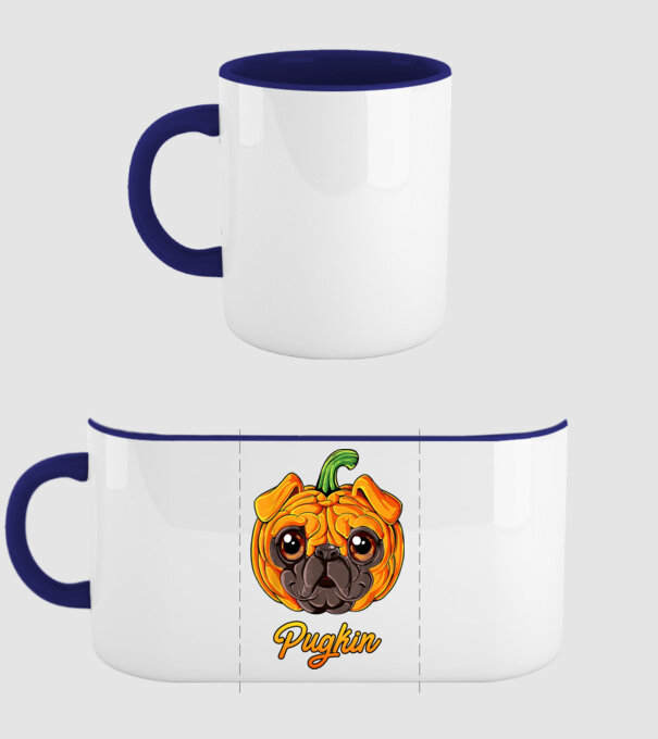 Pugkin model albastru închis pe tricou