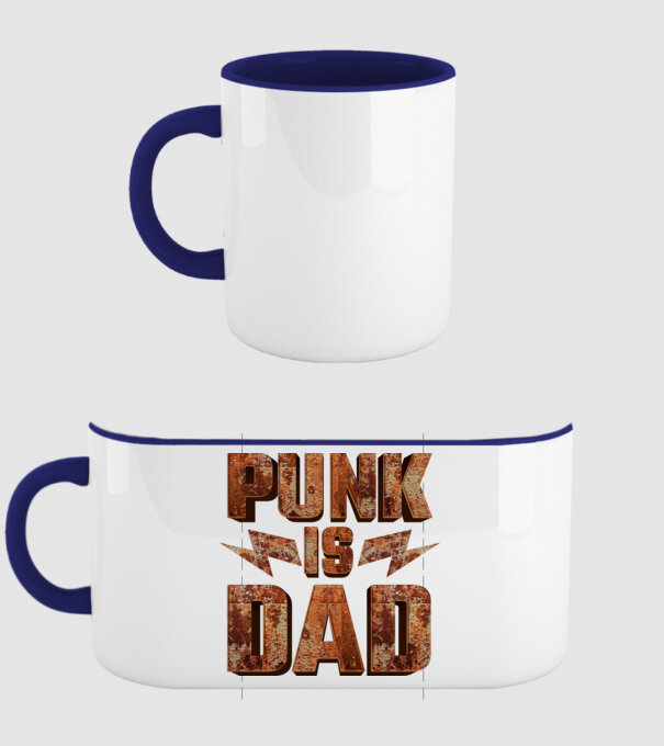 PUNK IS DAD model albastru închis pe tricou
