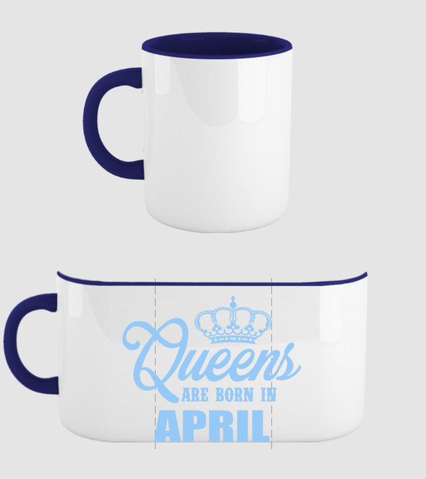 Queens are born in - April model albastru închis pe tricou