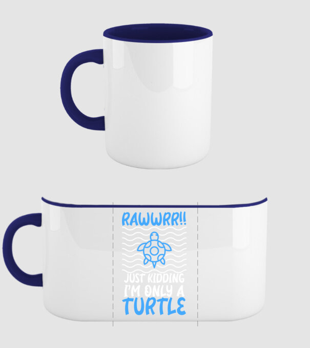 Rawwr turtle model albastru închis pe tricou
