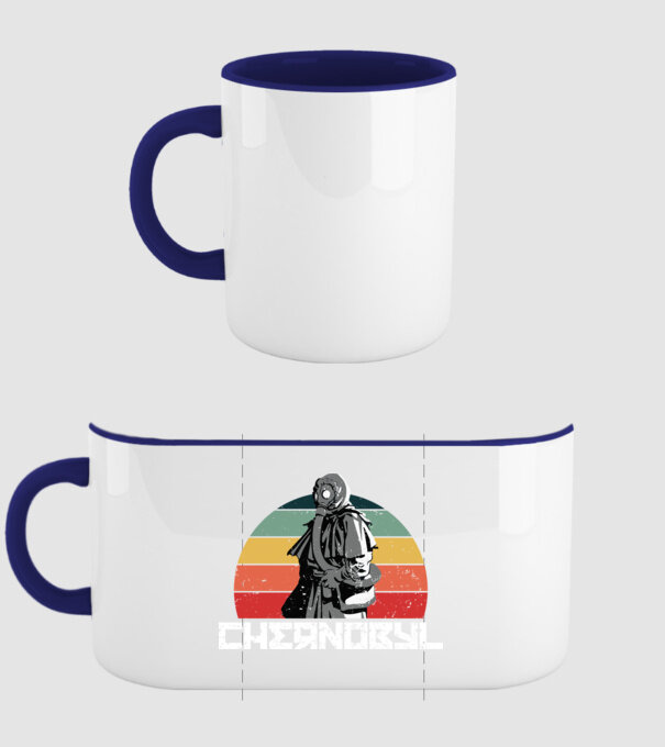 Retro chernobyl model albastru închis pe tricou