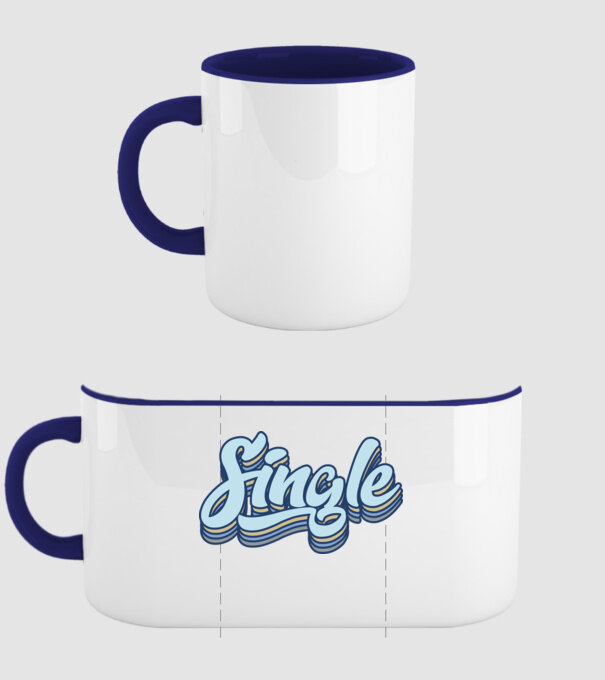 Retro single model albastru închis pe tricou