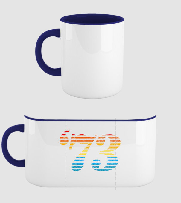 Retro Birthday 1973 model albastru închis pe tricou