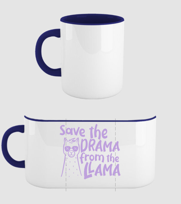 Save the drama from the llama model albastru închis pe tricou