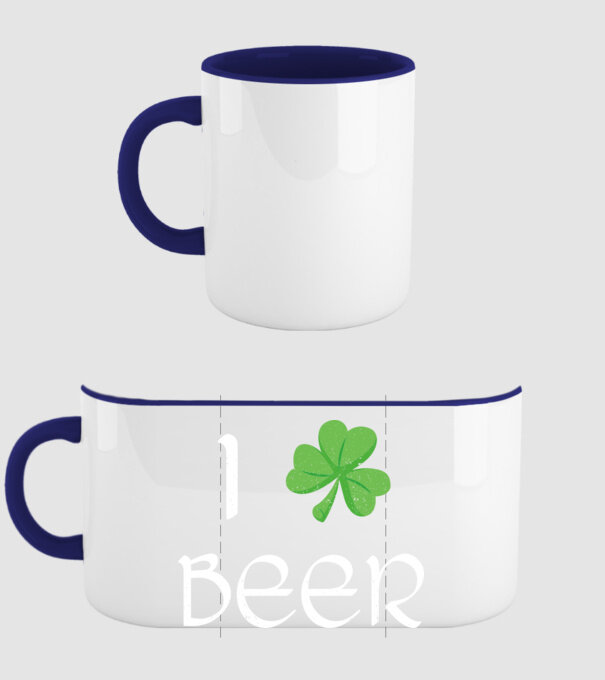 Shamrock beer model albastru închis pe tricou