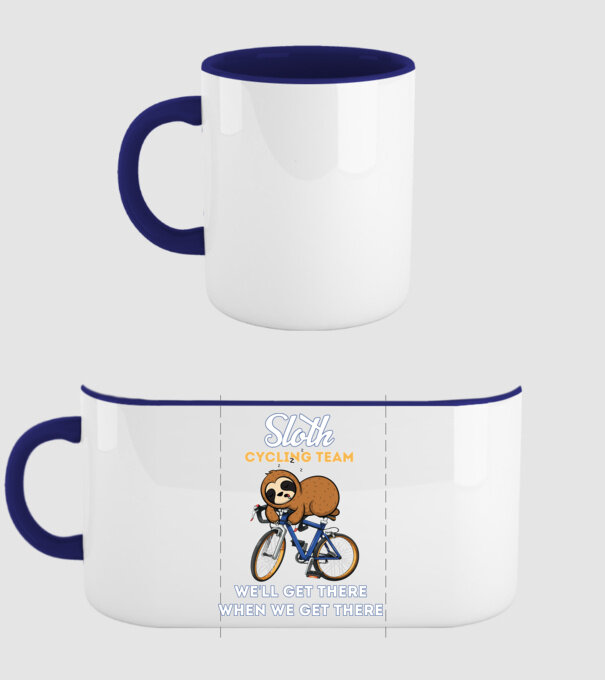 Sloth cycling team model albastru închis pe tricou