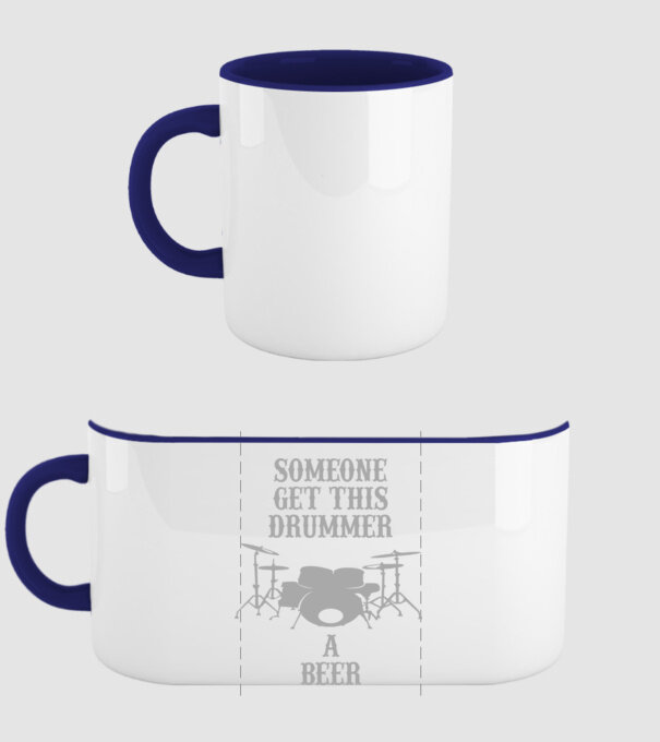 Someone get this drummer a beer model albastru închis pe tricou