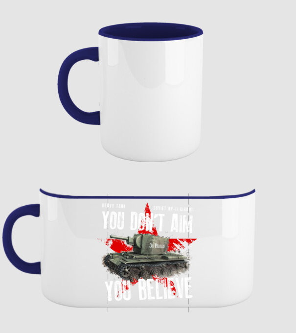 Soviet kv-II model albastru închis pe tricou