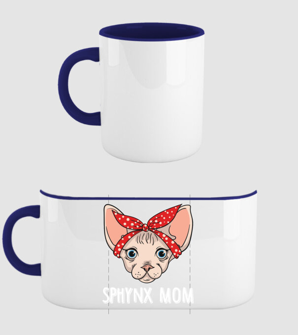sphynx mom model albastru închis pe tricou
