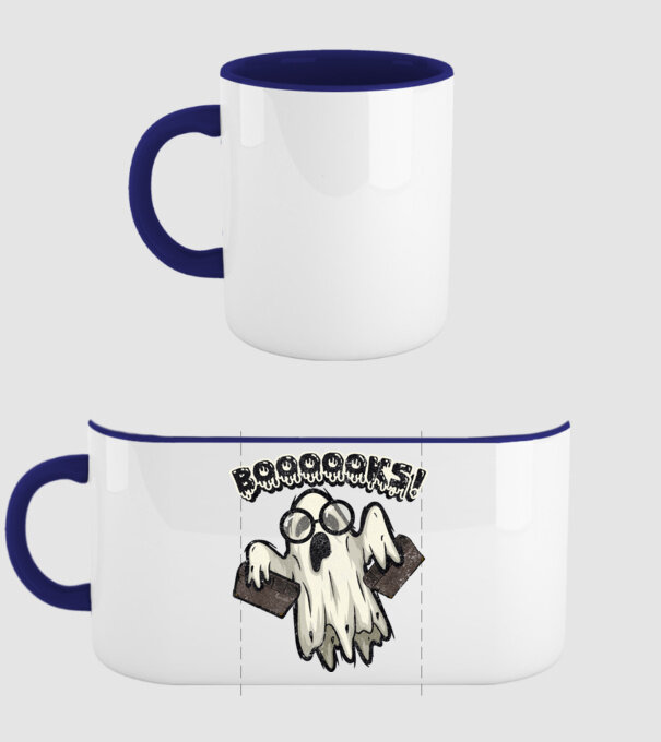 Spooky booookworm model albastru închis pe tricou