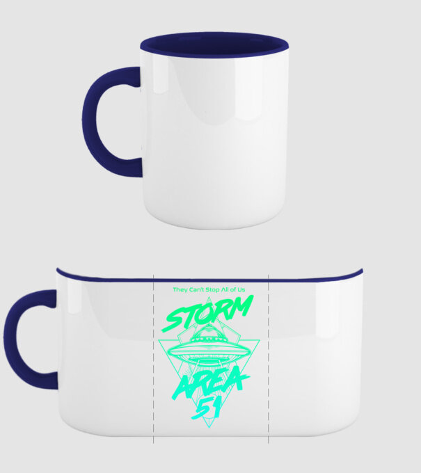 Storm area 51 ufo green model albastru închis pe tricou