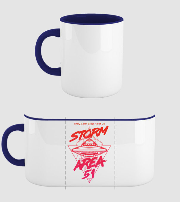 storm area 51 ufo orange model albastru închis pe tricou
