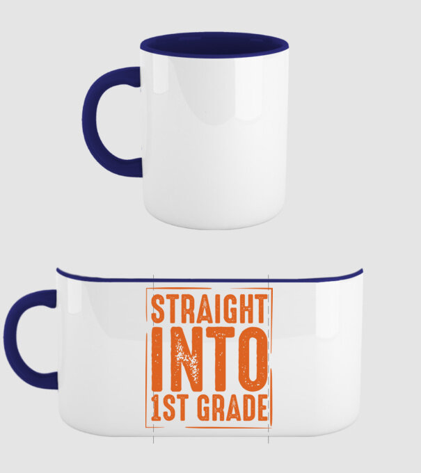 Straight into 1st grade model albastru închis pe tricou