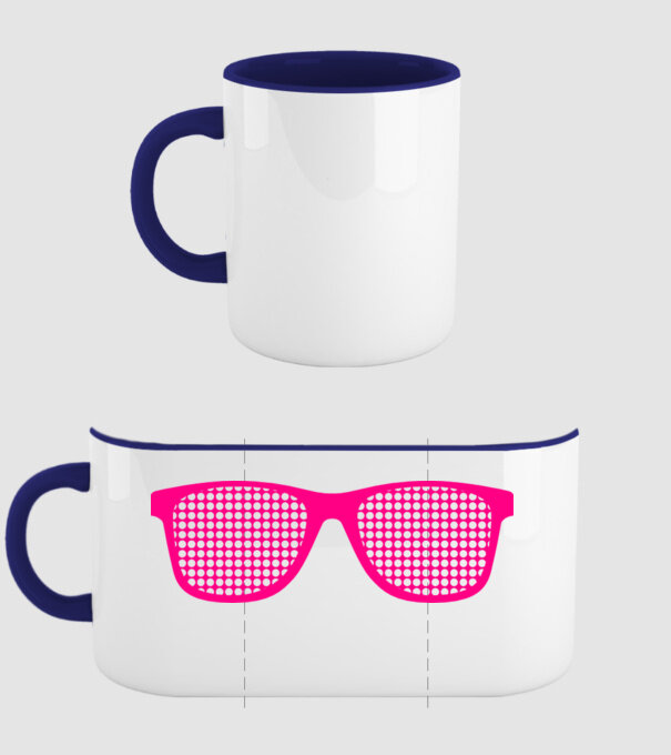 Ochelari model albastru închis pe tricou