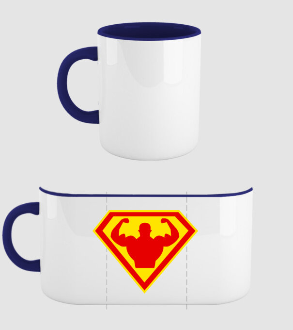 Superom model albastru închis pe tricou