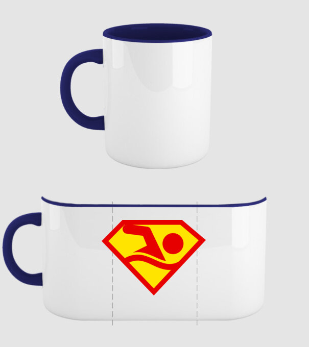 Supersportiv ÎNOTĂTOR model albastru închis pe tricou