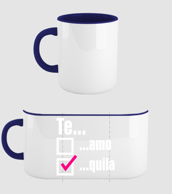 Te...quila model albastru închis pe tricou