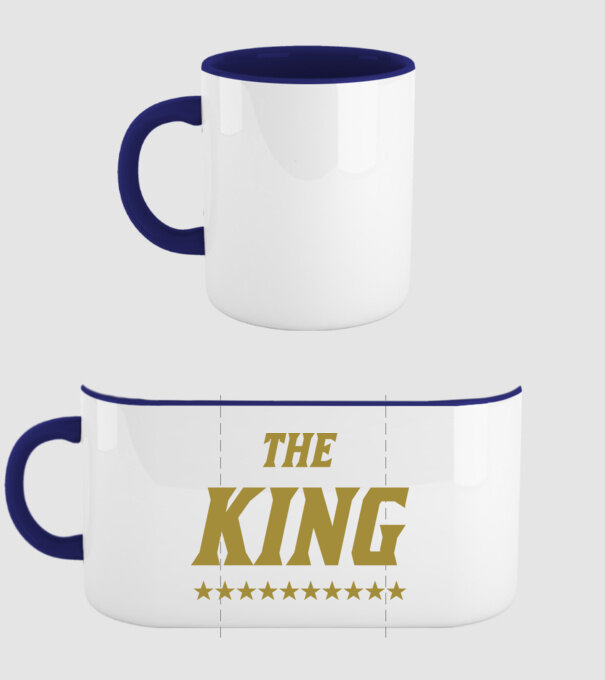 The King model albastru închis pe tricou