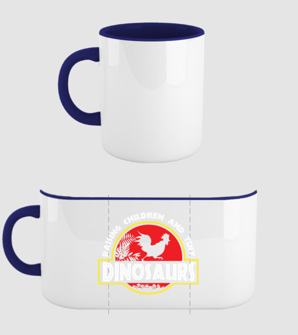 Tiny Dinosaurs model albastru închis pe tricou