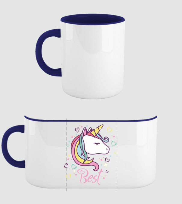Unicorn Best model albastru închis pe tricou