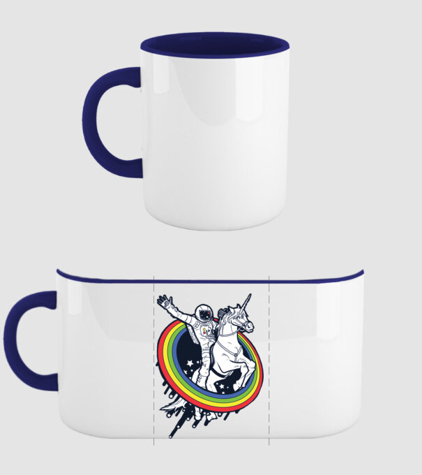 Unicorn Spaceman model albastru închis pe tricou