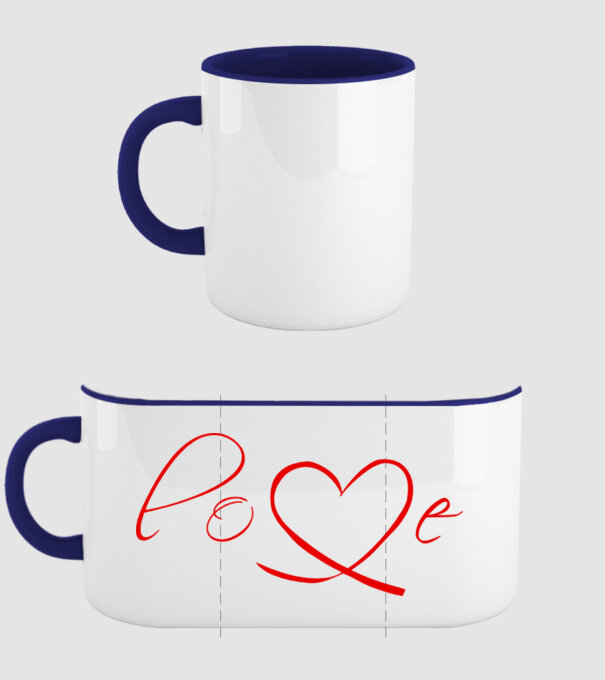 Love Valentines day model albastru închis pe tricou