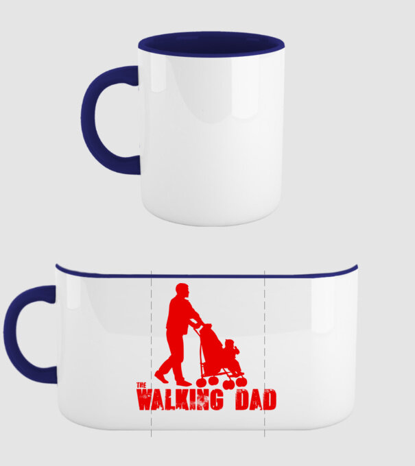 Walking dad model albastru închis pe tricou