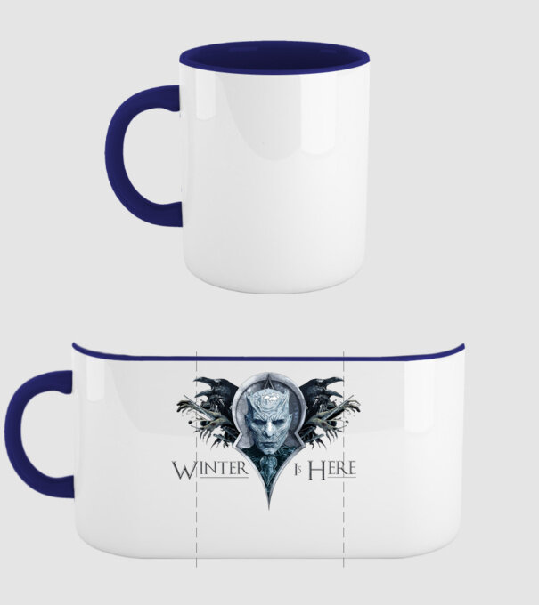 Winter is Here model albastru închis pe tricou