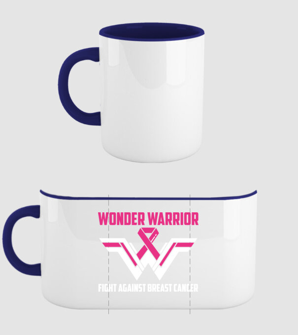 WONDER WARRIOR model albastru închis pe tricou
