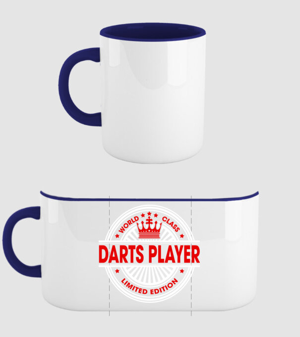 World class DARTS model albastru închis pe tricou