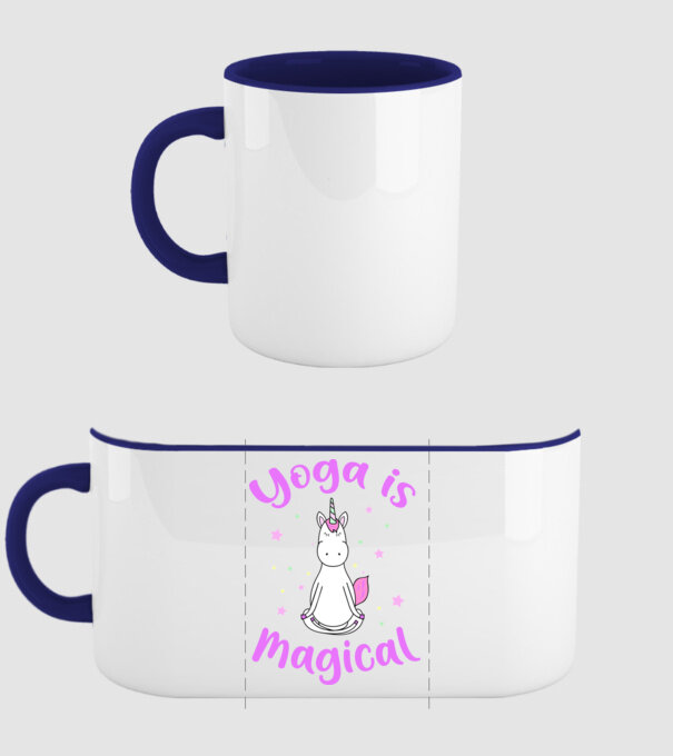 yoga is magical model albastru închis pe tricou