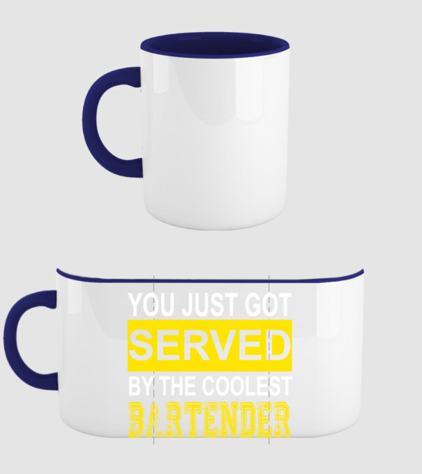 You just got served by the coolest bartender model albastru închis pe tricou