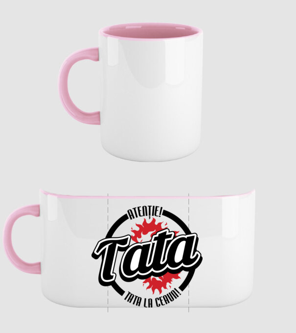 Atenție! Tata la ceaun! model roz deschis pe tricou