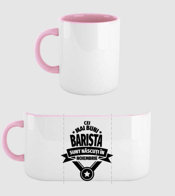 Cei mai buni barista sunt născuți în noiembrie model roz deschis pe tricou