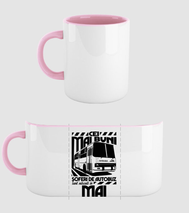 Cei mai buni șoferi de autobuz sunt născuți în Mai model roz deschis pe tricou