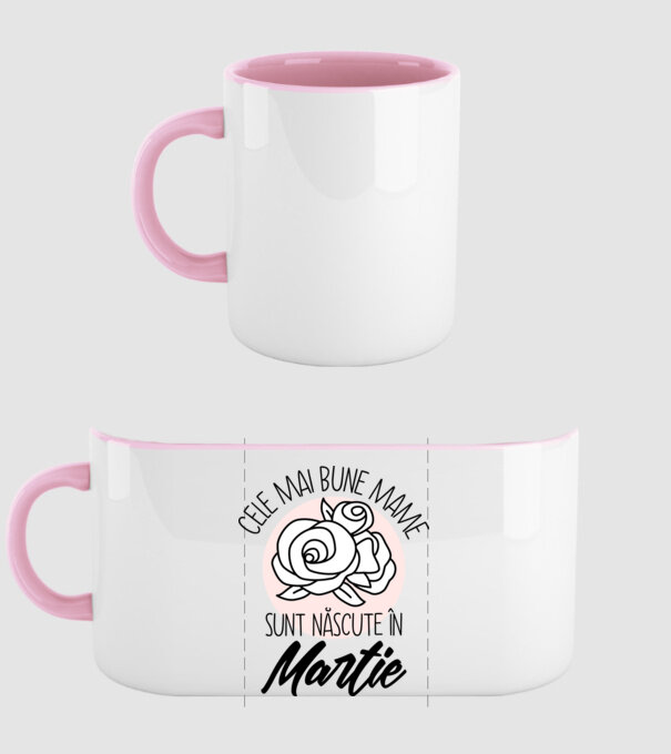 Cele mai bune mame sunt născute în Martie model roz deschis pe tricou