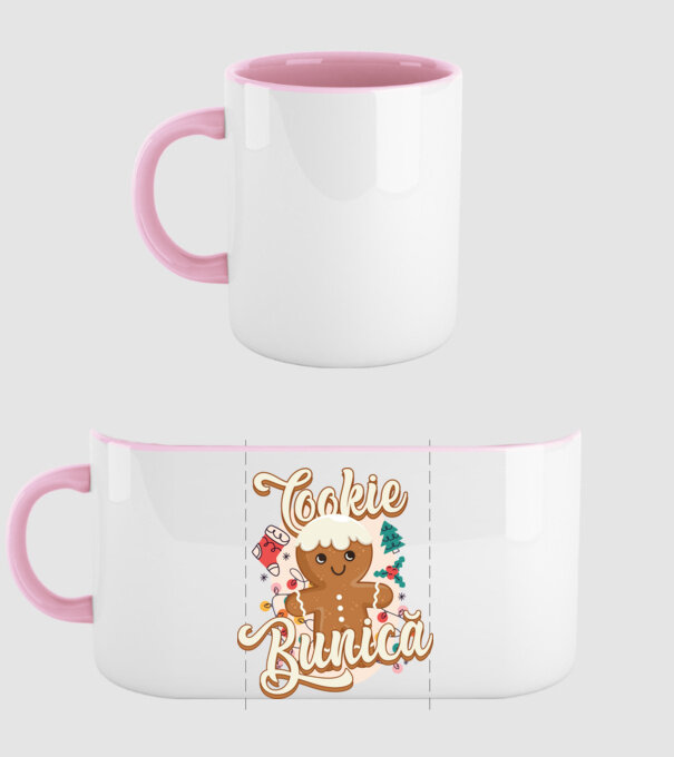 Cookie bunică model roz deschis pe tricou