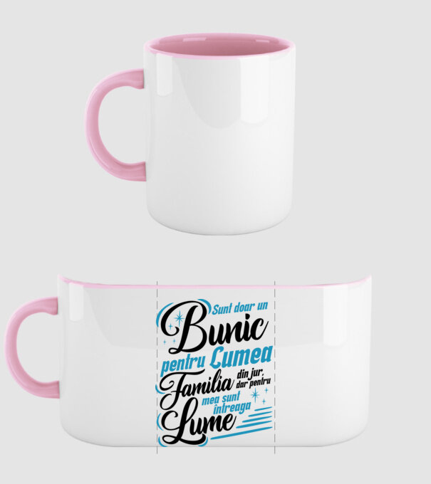 Sunt doar un bunic pentru lumea din jur, dar pentru familia mea sunt întreaga lume! model roz deschis pe tricou