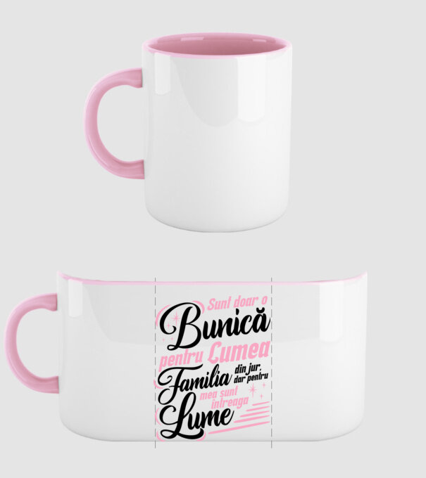 Sunt doar o bunică pentru lumea din jur, dar pentru familia mea sunt întreaga lume! model roz deschis pe tricou