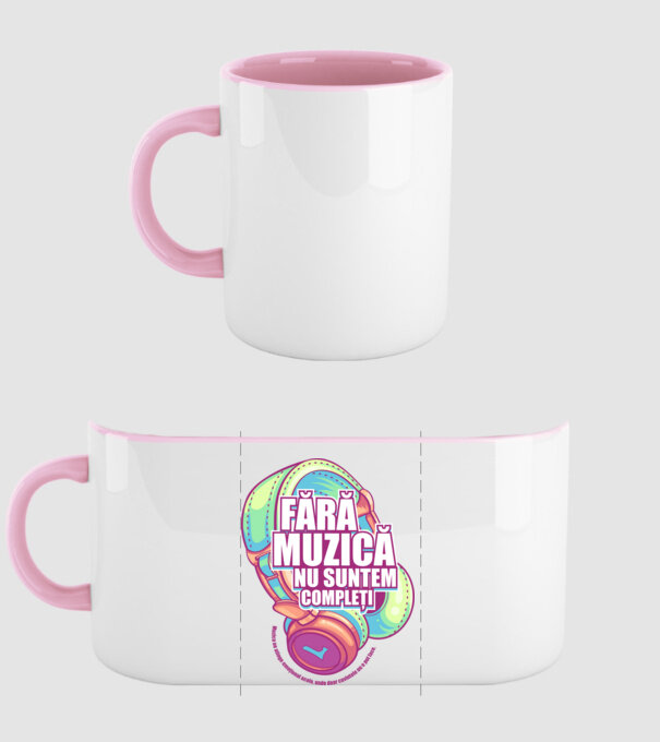 Fără muzică nu suntem compleți - Muzica ne atinge emoțional acolo, unde doar cuvintele nu o pot face. model roz deschis pe tricou