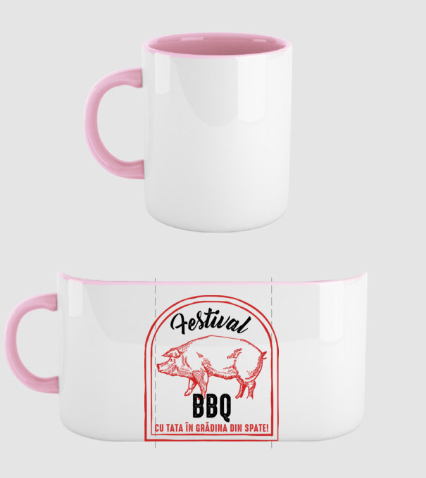 Festival BBQ - cu tata în grădina din spate! model roz deschis pe tricou
