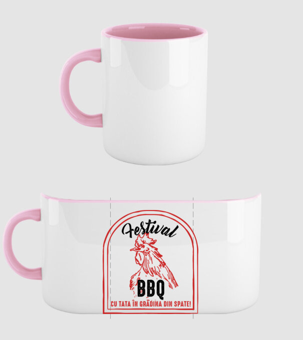 Festival BBQ - cu tata în grădina din spate! model roz deschis pe tricou