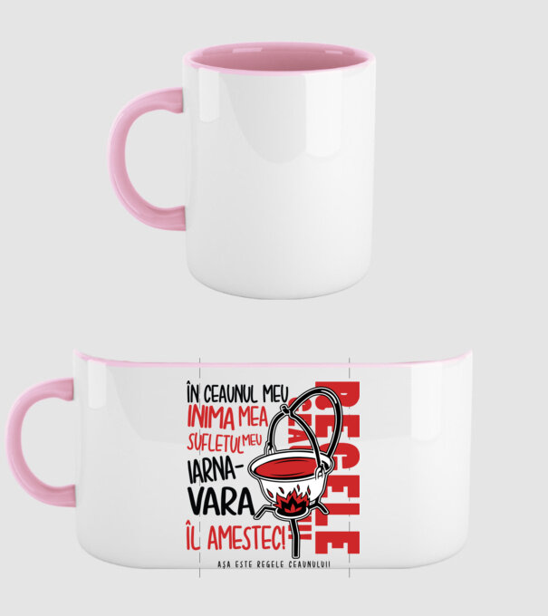 În ceaunul meu - Inima mea - Sufletul meu - Iarna - Vara - Îl amestec - Așa este regele ceaunului! model roz deschis pe tricou