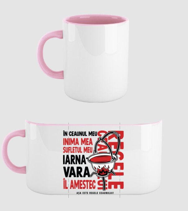 În ceaunul meu - Inima mea - Sufletul meu - Iarna - Vara - Îl amestec - Așa este regele ceaunului! - Regele ceaunului model roz deschis pe tricou