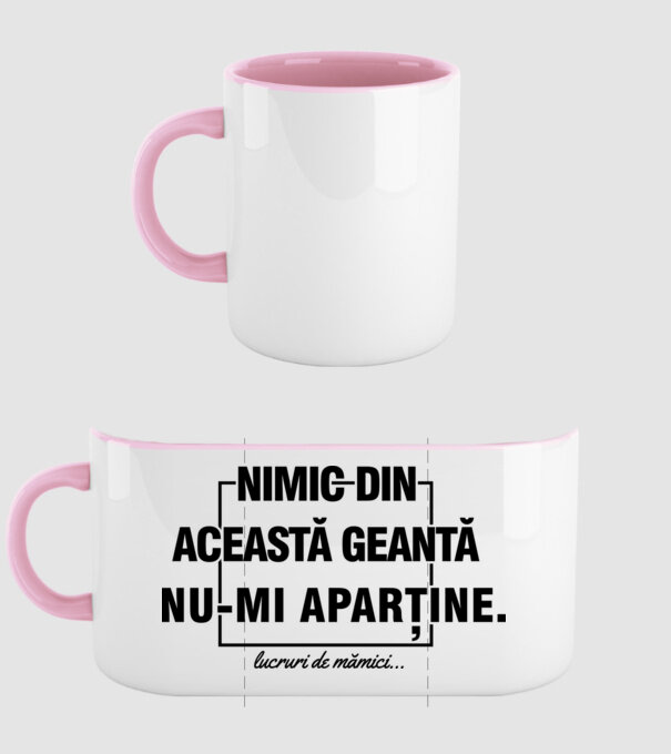 Nimic din această geantă nu-mi aparține. lucruri de mămici... model roz deschis pe tricou