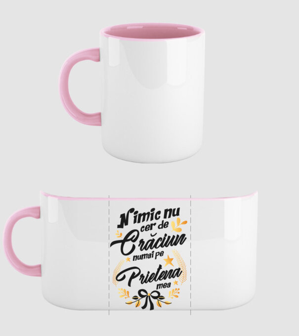 nimic nu cer de Crăciun, numai pe prietena mea model roz deschis pe tricou